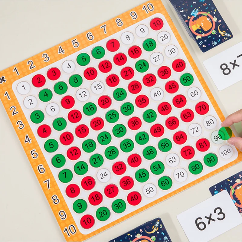 3 in 1 Multiplication Board Game Gomoku Math Counting Montessori Educational Toys Wooden Arithmetic Teaching Aids for Kids