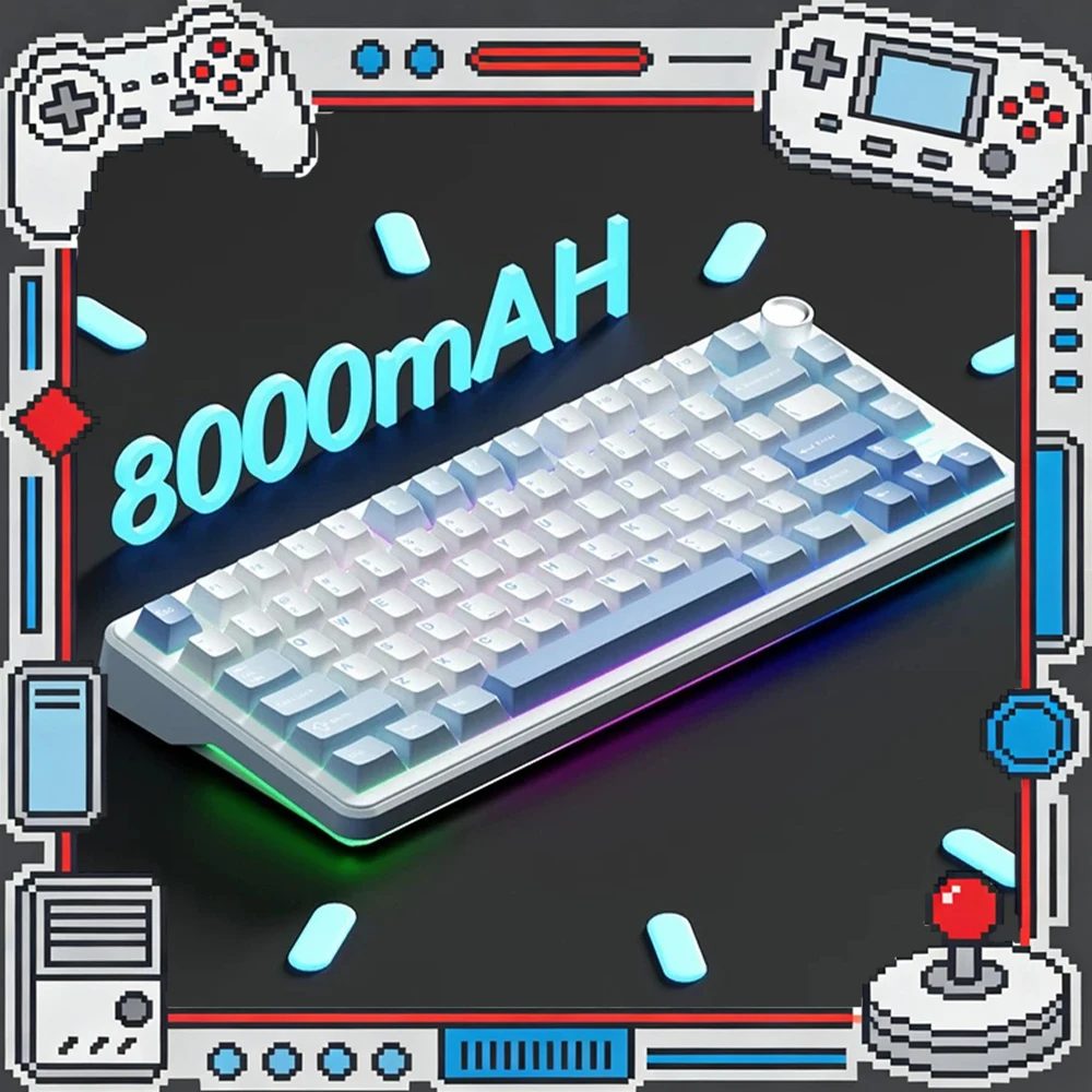 WEIKAV WK75 Wireless Keyboard GASKET Five-Layer Silencing Structure Gaming Keyboard Three-mode Connection Full Key Hot Plug Gift
