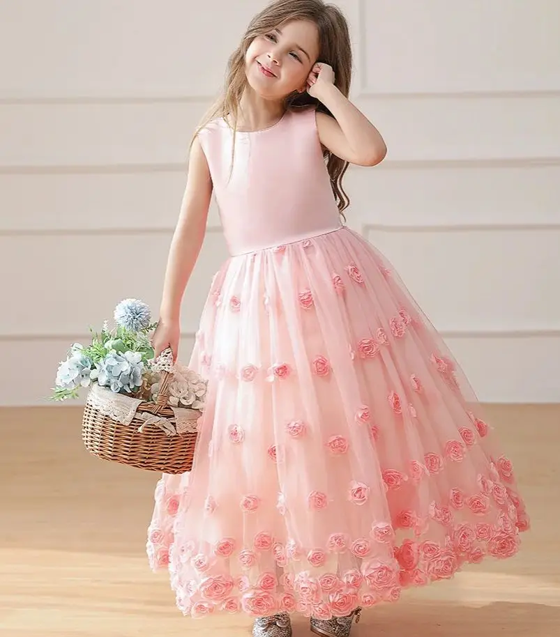 New Flower Girl Party Dress High-end Princess Dress for Girls Child Birthday Puffy Dresses