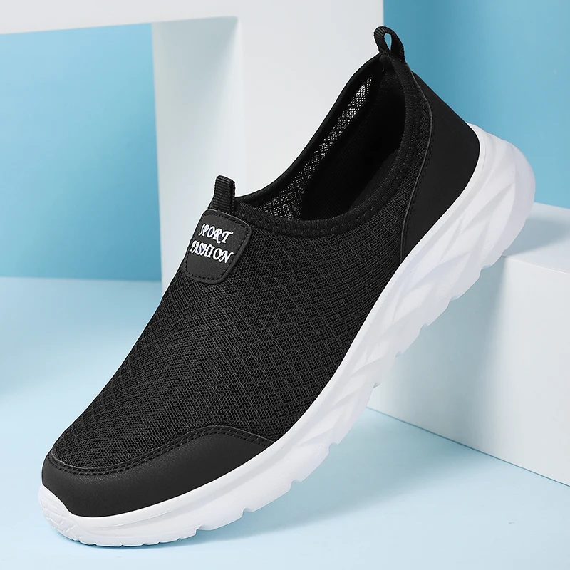 

Plus-size Men's Sports Shoes Mesh Breathable Casual Shoes Outdoor Non-slip Slip-on Shoes Lightweight Hiking Men's Loafers