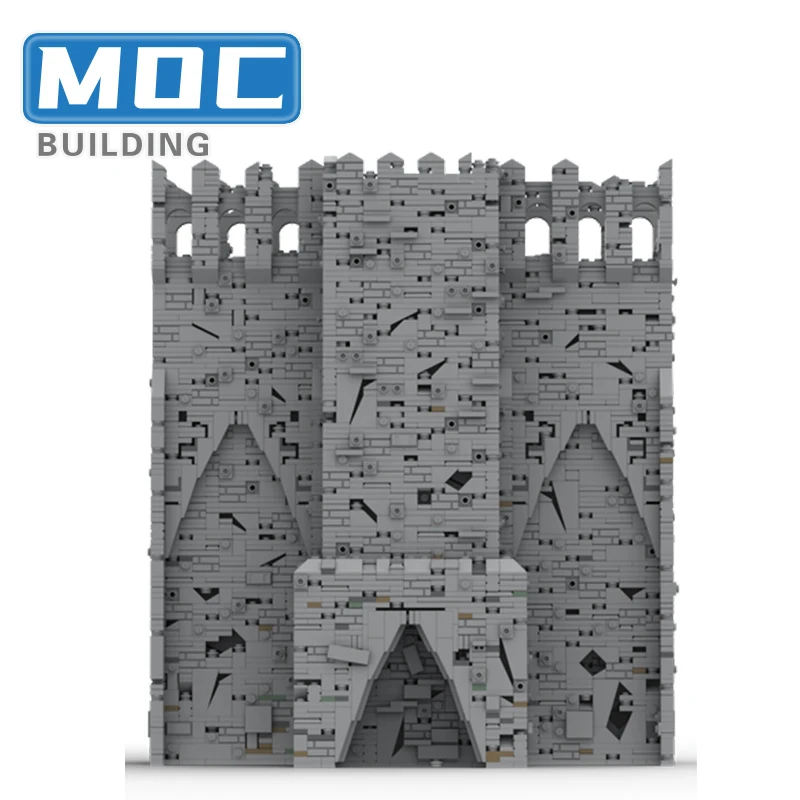 Acessórios medievais moc blocos de construção grande castelo parede arquitetura cena tecnologia tijolos modelo conjunto diy montagem brinquedo presentes