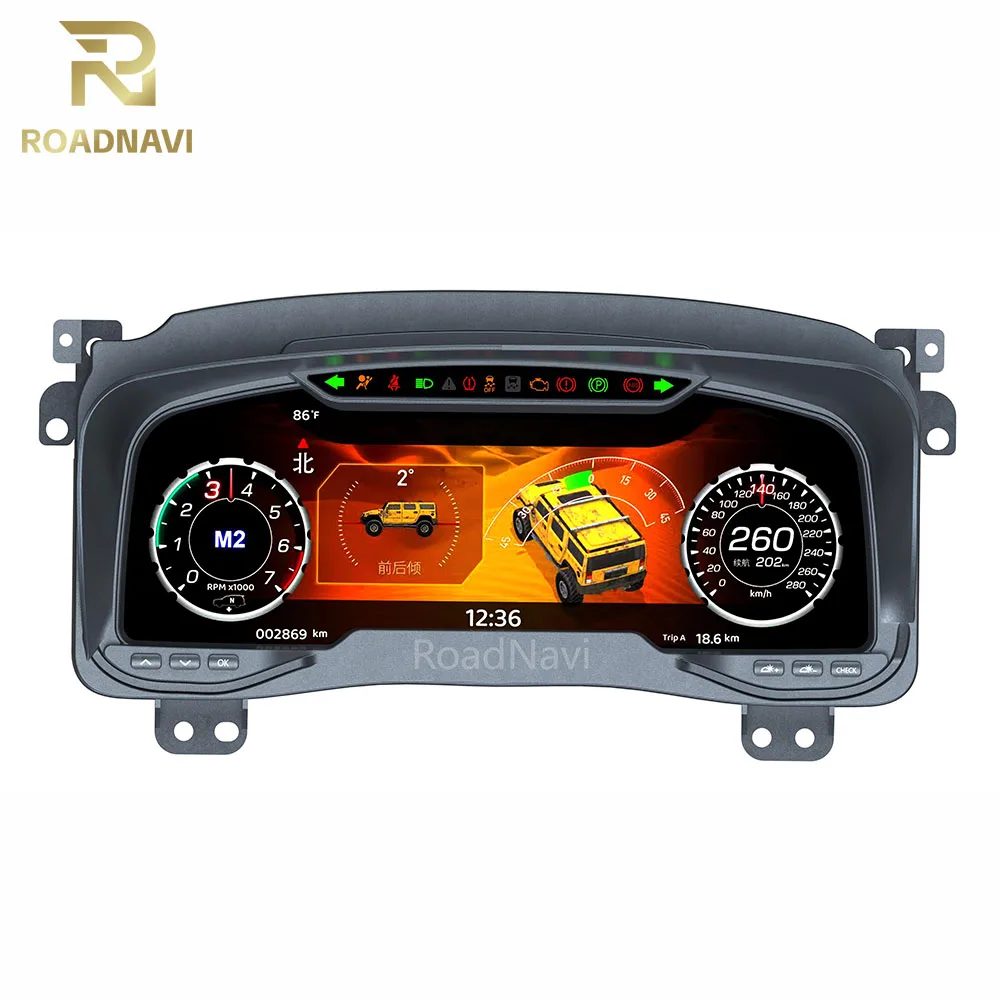 RoadNavi Car Auto Speedometer for Hummer H3 2003-2009 LCD Digital Cluster Car Virtual Cockpit Dashboard