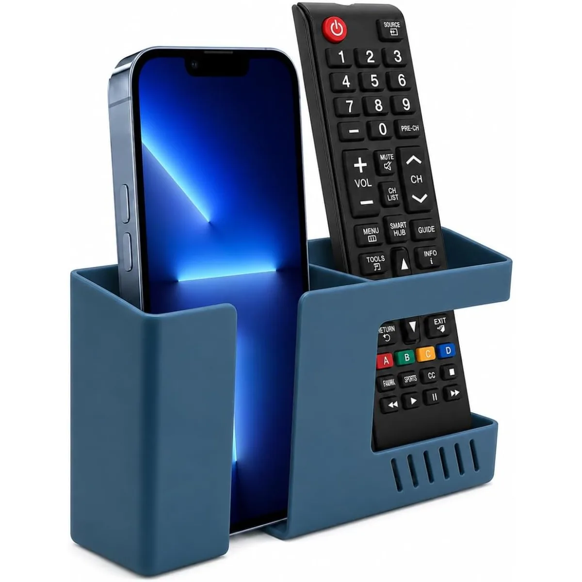 Wall Mounted Non Punching Remote Control Storage Box Wall Shelf Adhesive Hanger for TV Air Conditioning Mobile Phone Charging