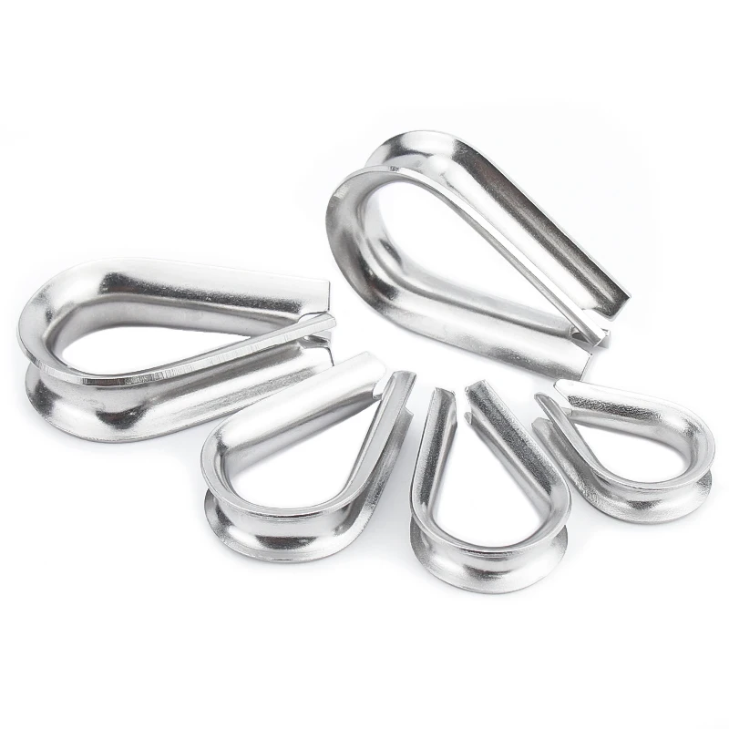 304 Stainless Steel Wire Rope Protective Sleeve Cable Thimbles Clamps Hasps Rigging Fasteners Chicken Heart Ring