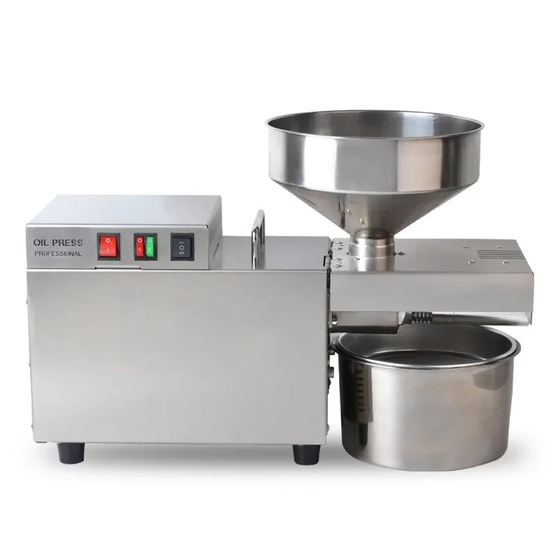 Household peanut rapeseed oil press Small automatic oil  220v stainless steel edible oil screw