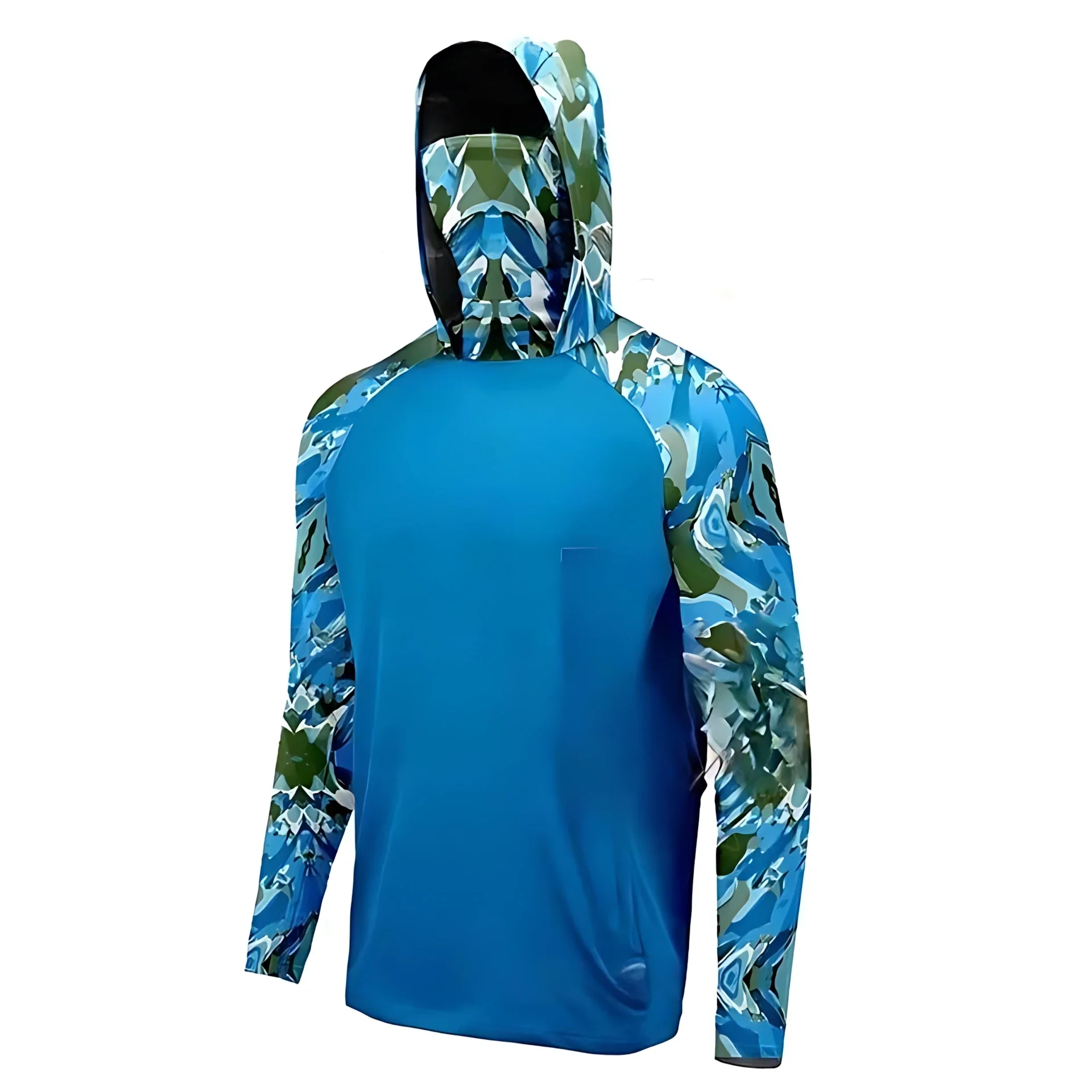 Angelhemd mit Kapuze für Herren, Angelkleidung, Outdoor-Sommer-Masken-Hoodie, Sonnenschutz, UV-Schutz, Performance-Jersey – Detail 12