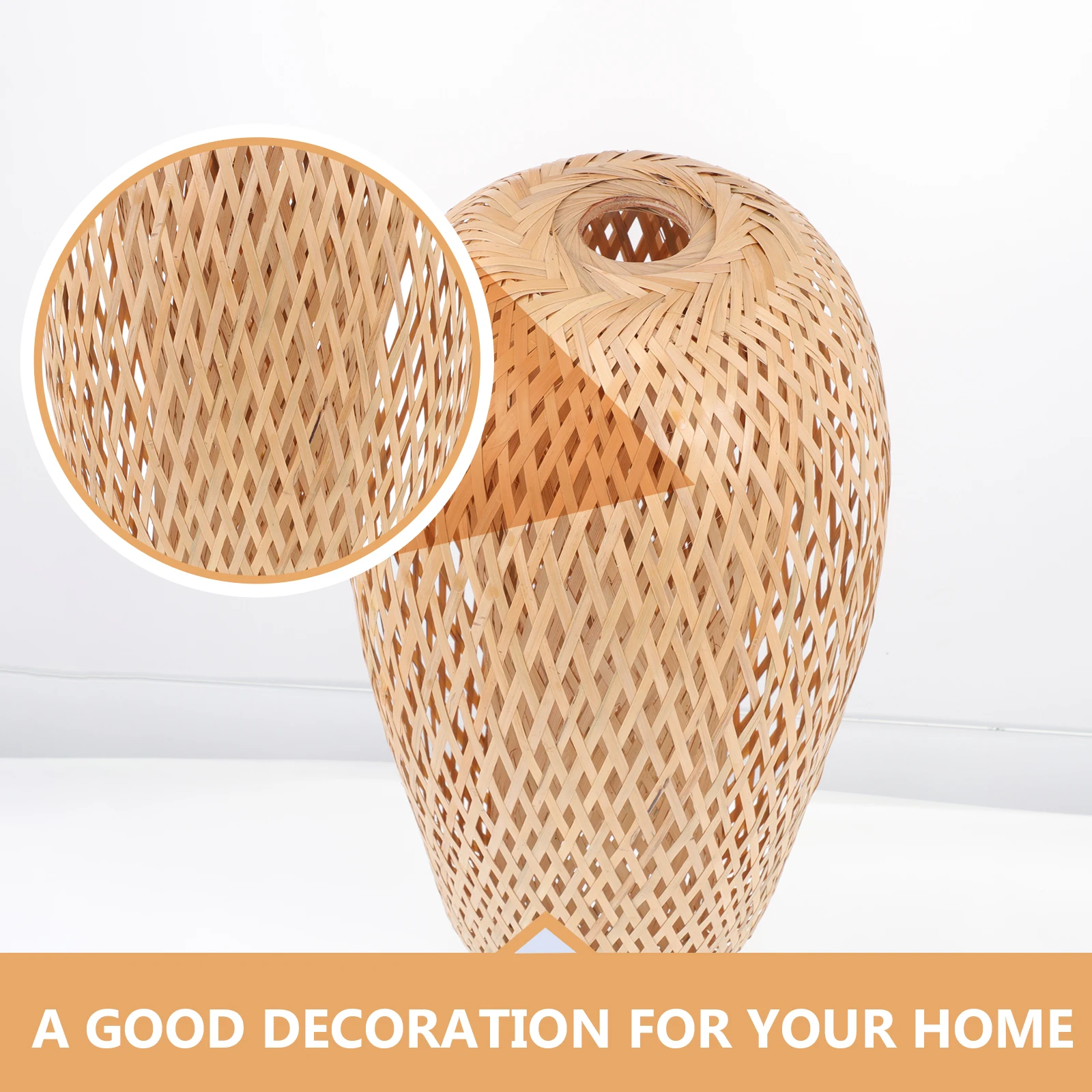 

1 pc Bamboo Woven Lampshade Light Cover Home Ceiling Lamp Weaving Accessory Vintage Japanese Style Decor Dining Room