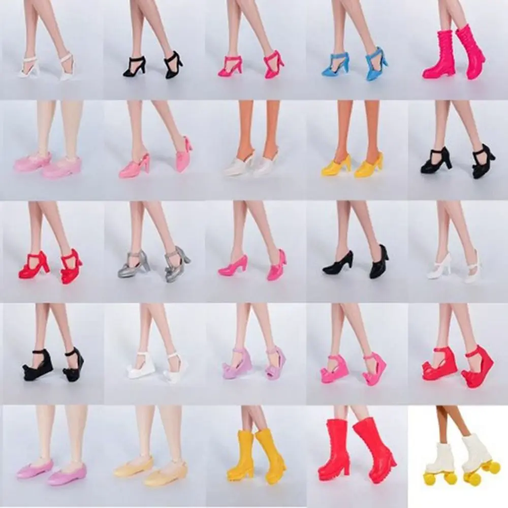 New 30cm 1/6 Doll Shoes Doll Accessories Plastic High Heels Shoes Original Female Doll Boots Doll Accessories