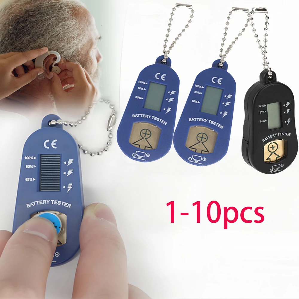 

1-10x Hearing Aid Batteries Checker Tester Digital Measuring Devices Electric LCD Screens Button Cell Battery Checker Universal