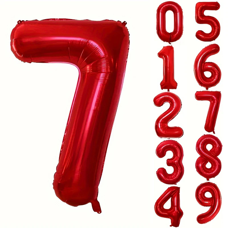 32 INCH Rood Aantal Folie Ballonnen voor Verjaardag Jubileum Party Decor, Grote Familie Viering Foto Achtergrond Decoratie Set