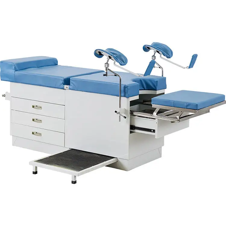 Gynecological Examining Table Popular Gynecology Examination Bed with Drawers in Hospital