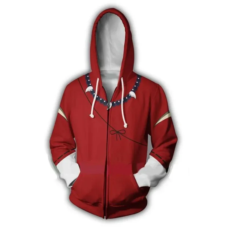 Anime Inuyasha Cosplay 3D Printed Hoodie Hooded Clothes Tracksuit Zipper Jacket Sweatshirt High Quality Streatwear Coat