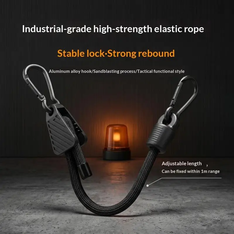 1M/1.2M Heavy Duty Luggage Packing Ropes Elastic Bungee Cord With Carabiner Hooks For Cycling Camping Outdoor