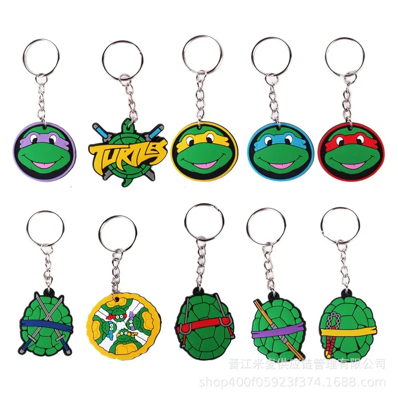 Ninja Turtle PVC Schlüsselanhänger Halsketten Anhänger Kleidung Zubehör Puppe Auto Schlüsselanhänger Anhänger Niedliche Schultasche Anhänger Zubehör