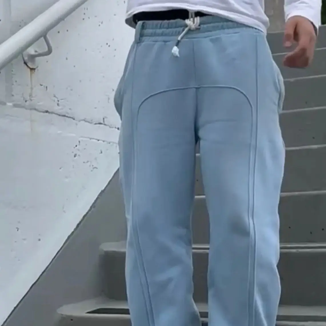 بنطال رياضي برباط مرن، سراويل كاجوال، ملابس هيب هوب راب ستريت Y2K #6