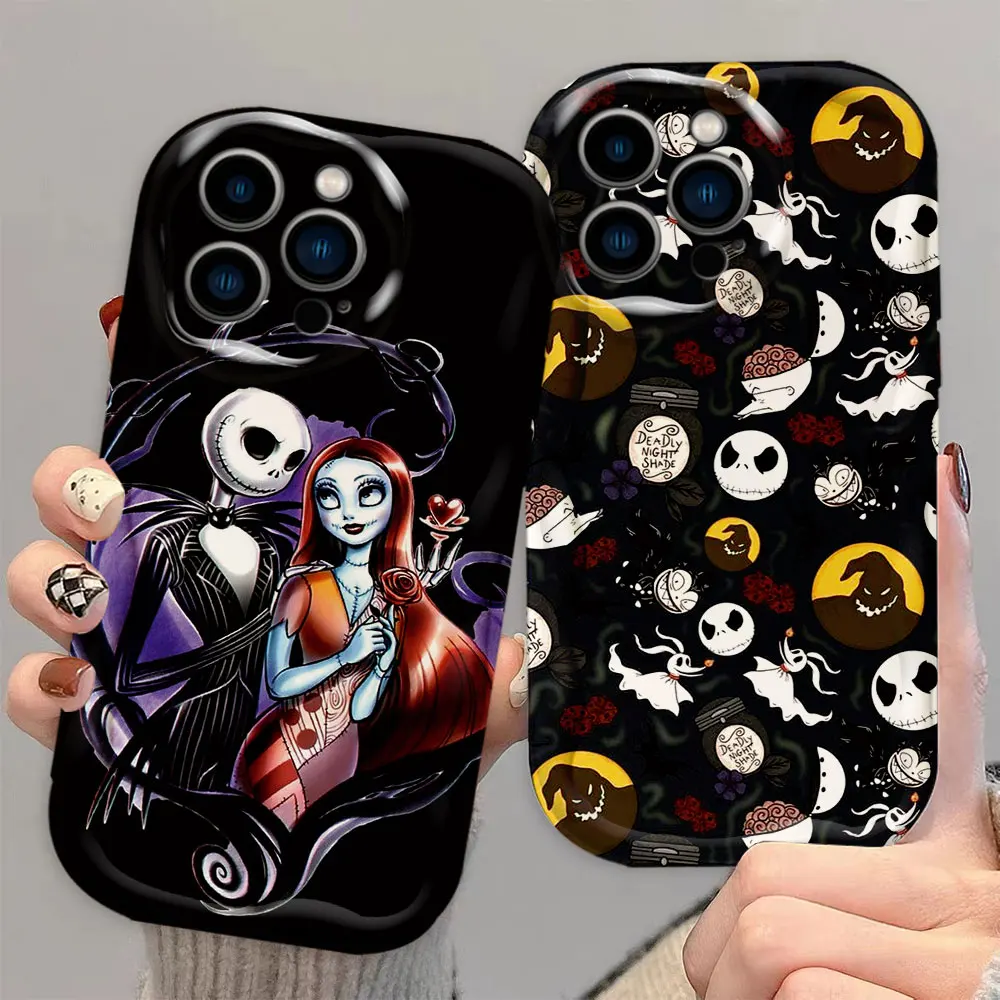 The Nightmare Before Christmas 3D Wave Phone Case For Samsung Galaxy A02 A03 A04 A05 A05S A06 A10 S20 S21 S22 S23 S24 M54 Case