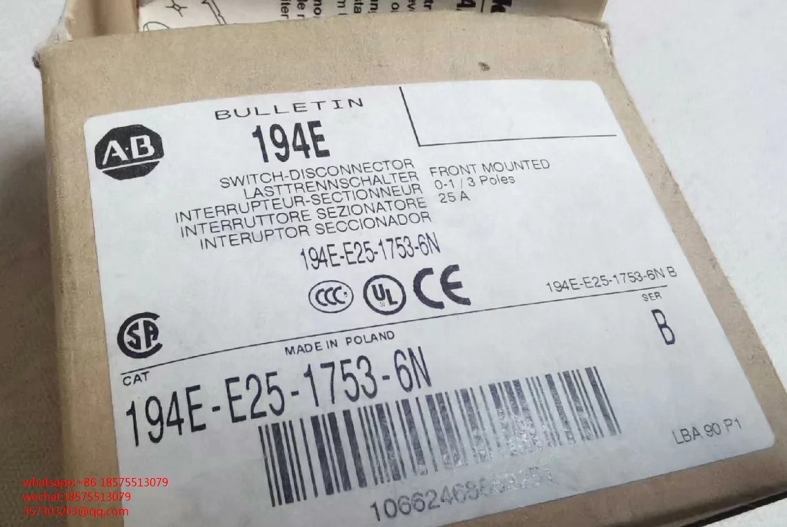 FOR ALLEN-BRADLEY 194E-E25-1753-6N Disconnecting Switch, New 1 PIECE