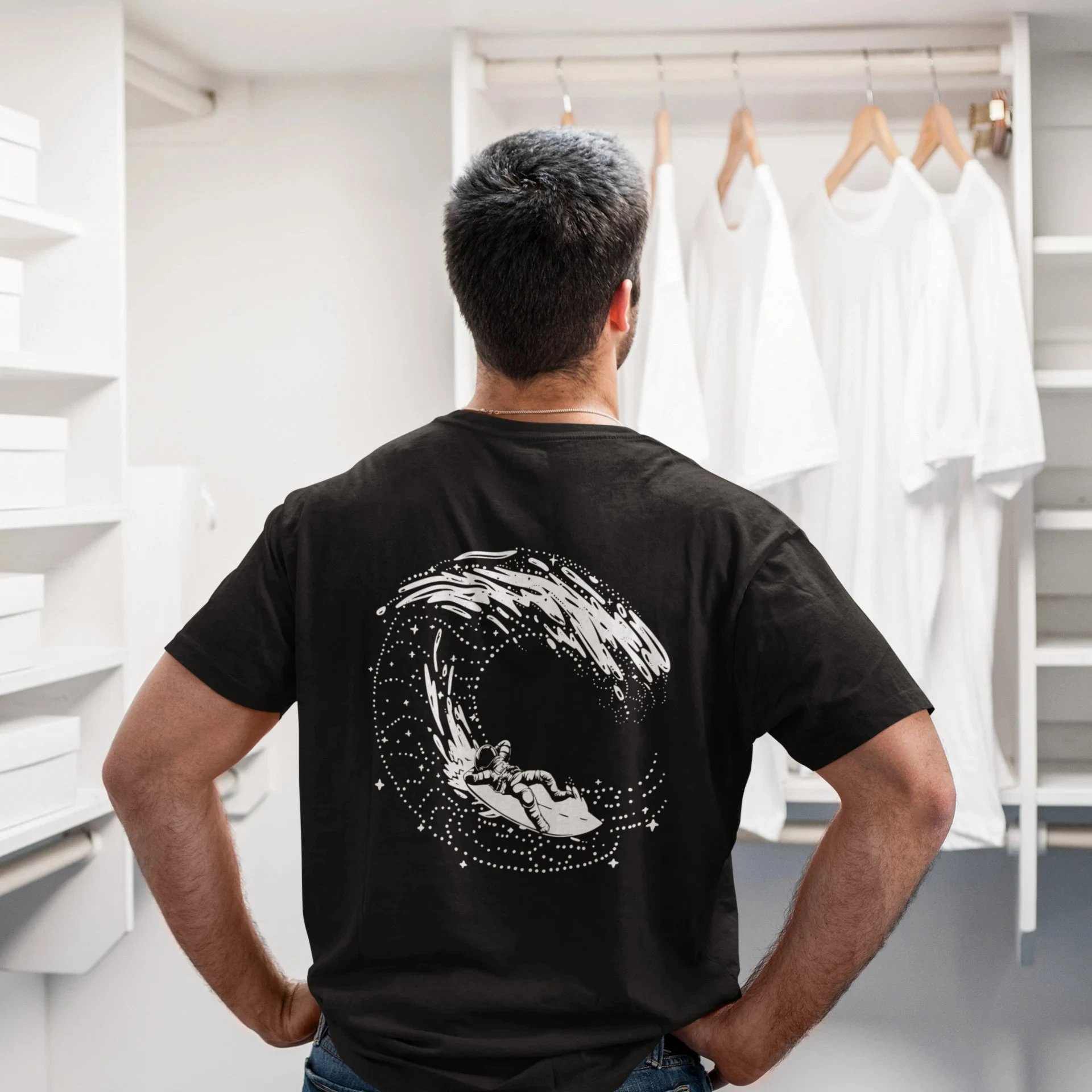 Relaxed Unisex T-Shirt Back Print/ Casual Fit / Vegan / FairTrade / Sea / Ocean / Surf /Astronaut /Organic /Print T-Shirt /Print