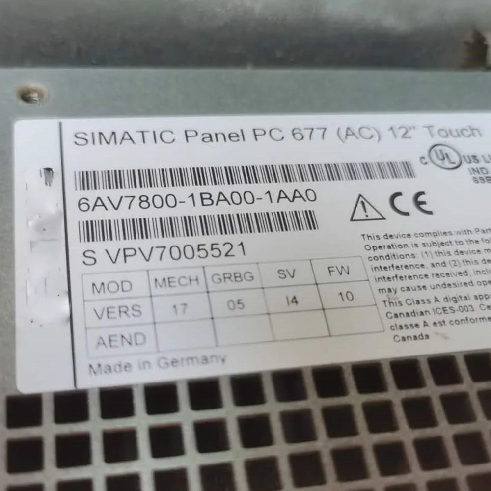 PC677 6AV7800 -1BA00-1AA0 Industrial control screen