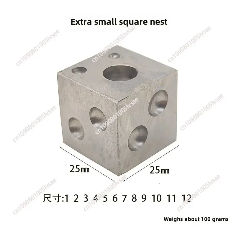 Dapping Block Square with Polished High Carbon Steel Cavities Bell Making Punching Tools