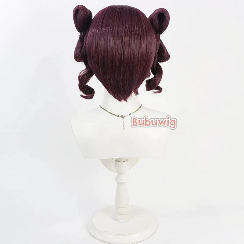 CyBubuwig Rambut Sintetis Wig Cosplay Shisui The Apothecary Diaries Shisui 30Cm Wig Ekor Kuda Merah Ungu Bergelombang Pendek Tahan Panas