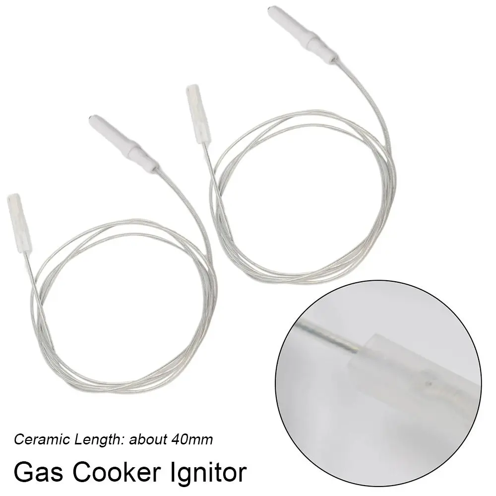 1/2/4 unidades de encendedor duradero para cocina de gas de 40 mm, electrodo de cerámica de 45 cm de longitud, cable de encendido, pieza para estufa