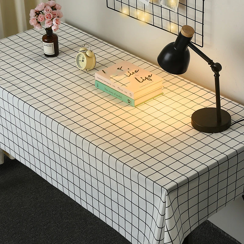 Simple Checkered Tablecloth, Waterproof and Oil-Resistant Tablecloth, Home Living Room Coffee Table, Placemat and Tablecloth