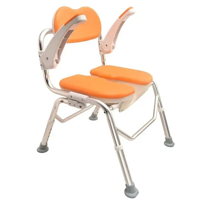 Height Adjustable Aluminum Folding Non Slip Bath Chair with Armrest Shower Seat