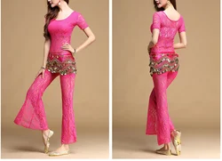 2022 The New Sexy belly dance trousers lace split pants for women belly dance trousers dance Practice clothes trousers M L