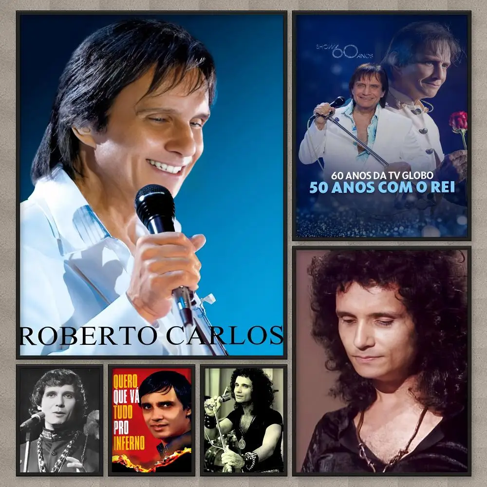Singer Roberto Carlos Braga Cama y Mesa Poster HD Wall Art Home Decor Waterproof Print Bedroom Garage Party Gift