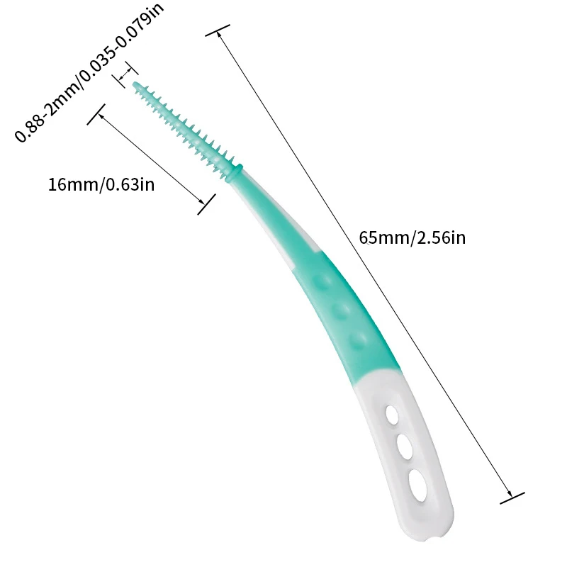 12Pcs/Box Silicone Interdental Brushes, Silicone Toothpicks With Thread Oral Cleaning Tools Tooth Brush