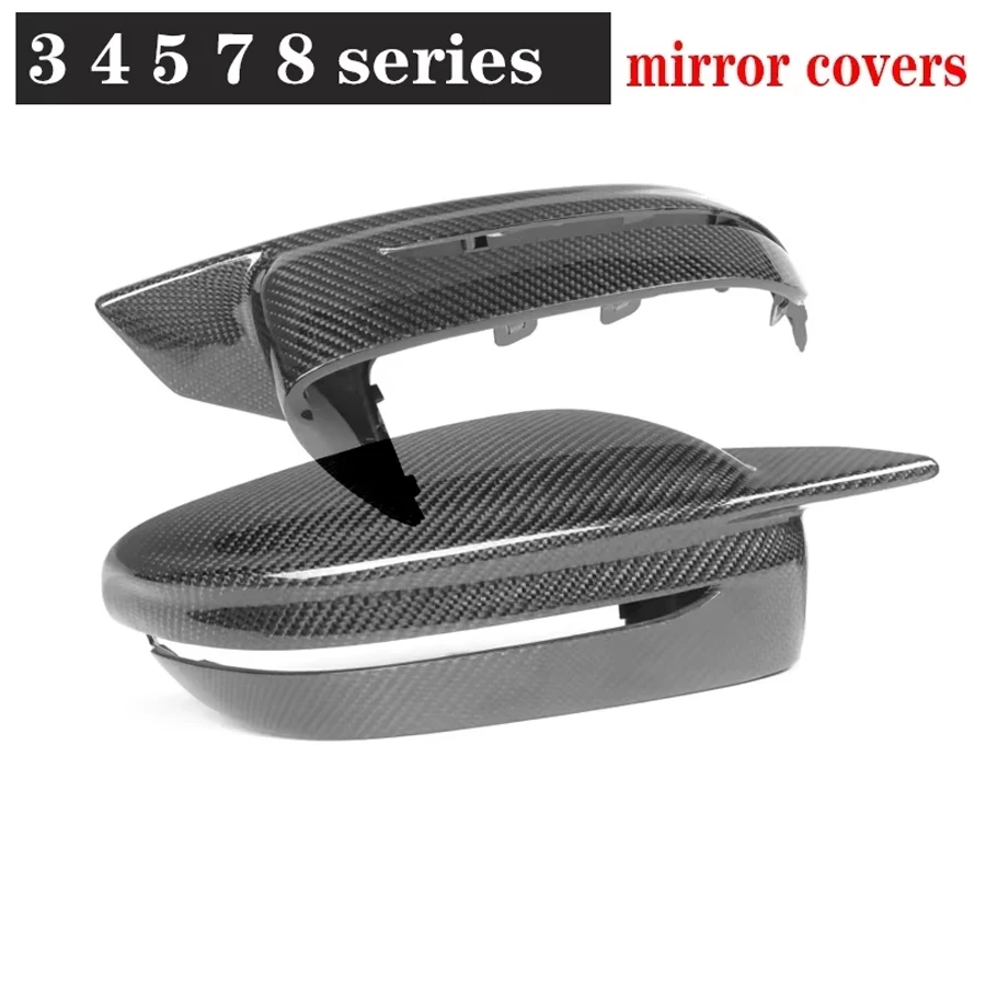 For BMW 2 3 4 5 7 8 series G20 G42 G22 G26 G30 G11 G14 G15 Shells Rearview Cap Real Carbon texture rear view mirror case cover