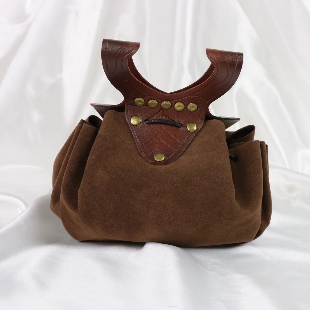 Halloween Medieval Leaf Shape Waist Pouch Vintage Leather Belt Bag LARP Elf Cosplay Party Dress-up Costume Accessory - view 5