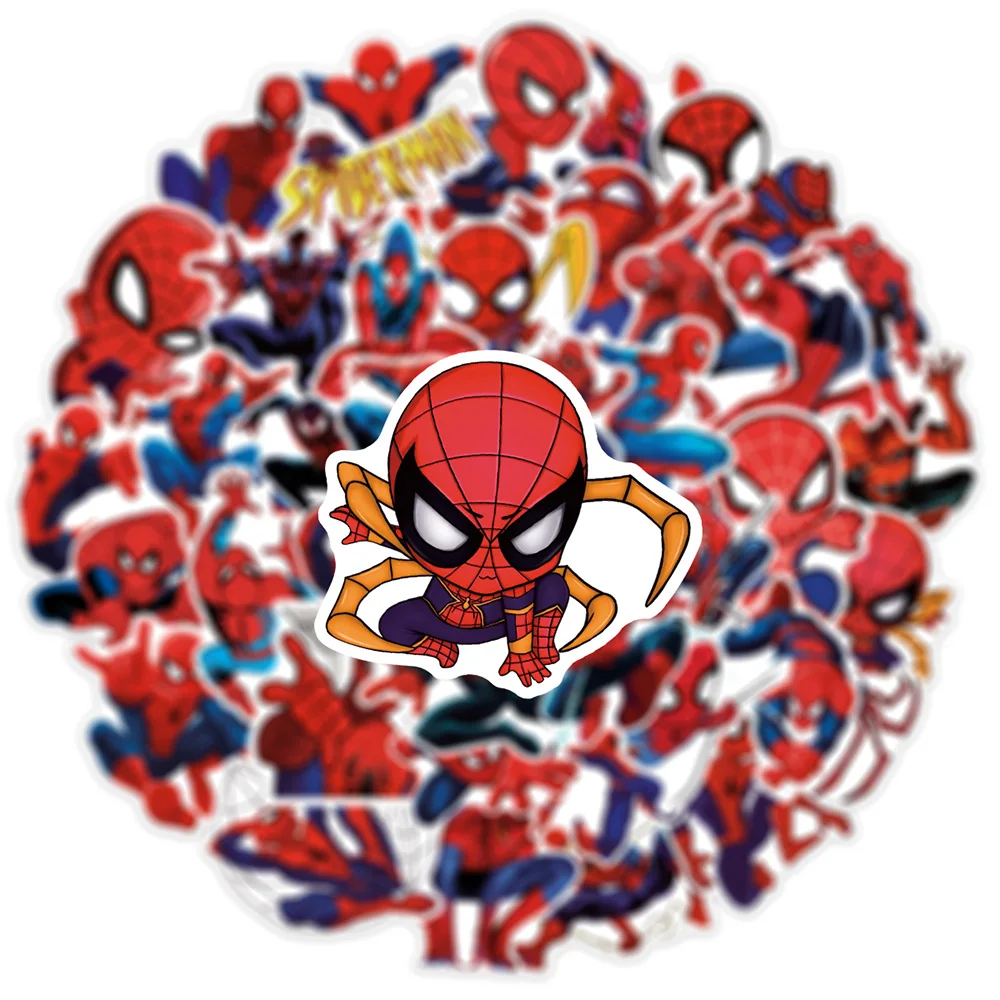 10/30/50PCS Disney Super Hero Spiderman Cartoon Stickers DIY Guitar Laptop Luggage Skateboard Graffiti Decals Fun for Kid Toys