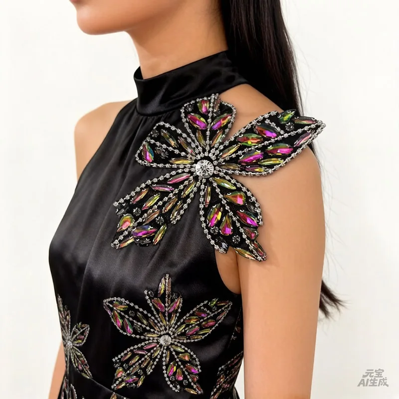 

1Piece Handmade Rhinestones Appliques Wedding Dress Belt Clothings Patches Trim Sewing Decorations DIY