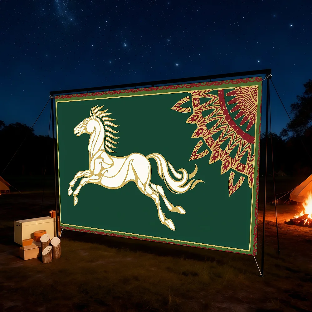 Kingdom of Rohan Horses Art flag For Room Dorm Camping Picnic Art Style Garage Bar wall Decoration Banner