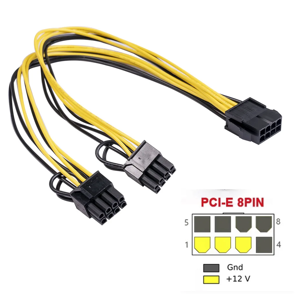 30CM Tất Cả Đồng GPU 8pin Một Trong Hai 8P Đến Dual 8P Thẻ Điện Dòng Cung Cấp Có Thể được Đóng Gói Trong Sự Kết Hợp