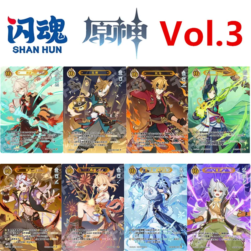 การ์ดเกม Genshin Impact ฉบับดั้งเดิม เล่ม 3 Genius Invokation TCG การ์ดต่อสู้ ระดับความหายาก 4 ของสะสมจากอนิเมะ เกม การ์ด ของเล่นเด็ก ของขวัญ