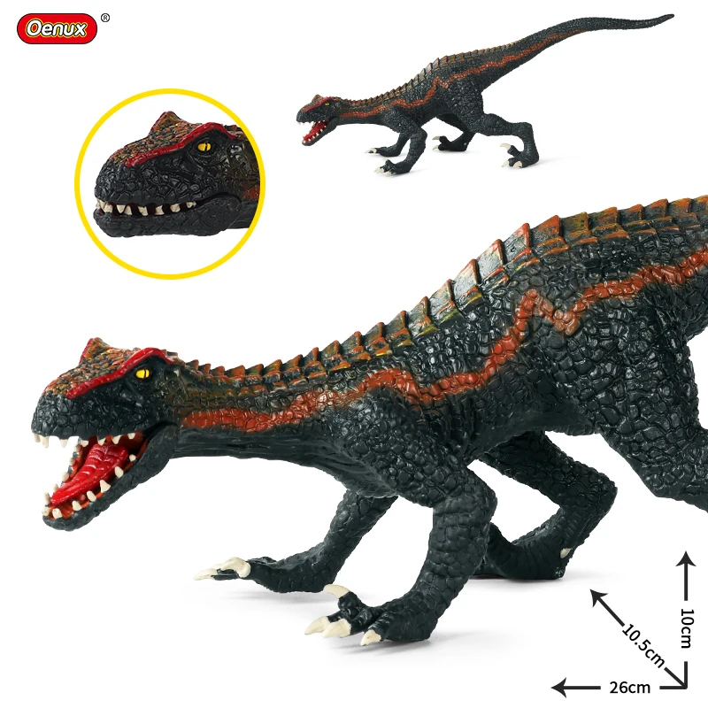 Original Jurassic Dinosaurs Brinquedo Savage T-Rex Velociraptor Carnotaurus Animals Model Action Figures Collection Toys