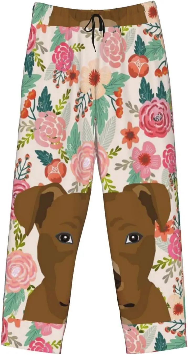 ملابس نوم رجالية من Dog Lovers Florals ملابس نوم فضفاضة وناعمة ومريحة مع جيوب #4