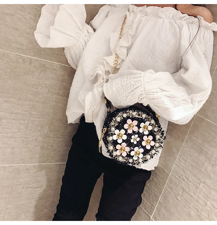 New Women Bag Lady Little Girls Toddler Princess Lovely Bag Kids Baby Messenger Shoulder Crossbody Flower Bag