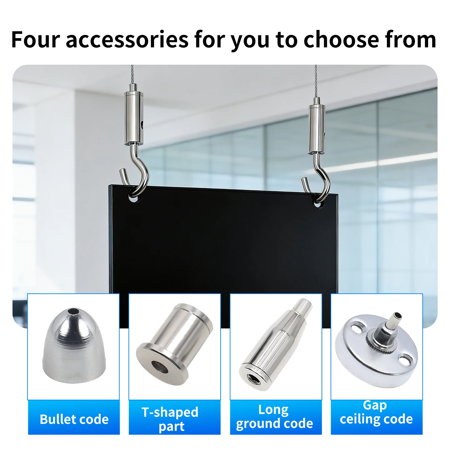 1.5mm Stainless Steel Wire Rope, Adjustable Metal Clothesline Suspension Kit Can Support Up to 30kg image 5