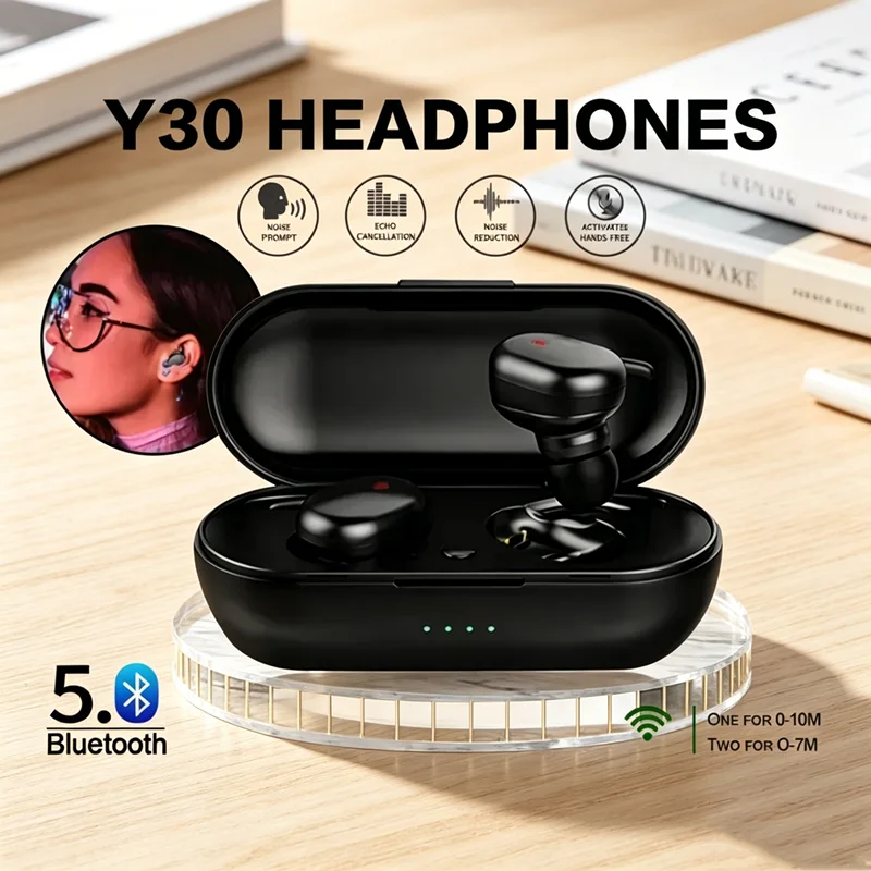 Y30 TWS Bluetooth 5.0 Wireless Stereo Earphones Earbuds In-ear Noise Reduction Waterproof Headphone For Smart Phone Android IOS