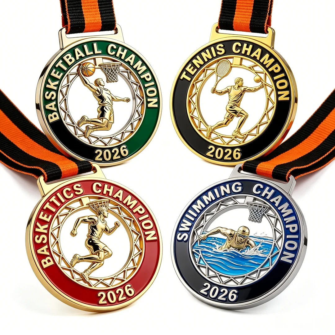Custom Metal Sport Medal Electroplating Painted Finish UV Printing Sports Events Souvenir Art Collectibles Bulk Wholesale
