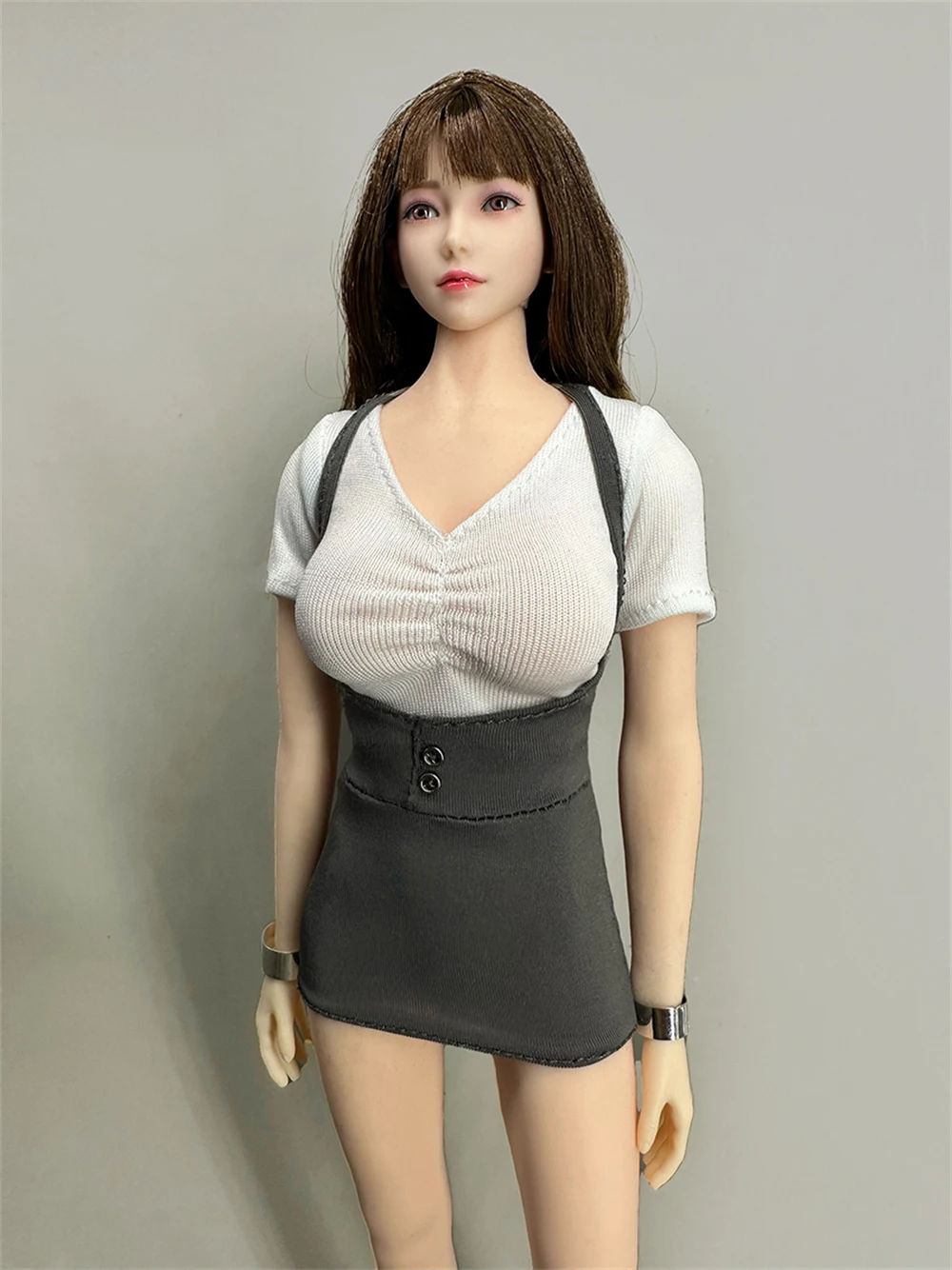 Zestaw ubrań dla kobiet w skali 1/6 Student JK Uniform Tight T-shirt Strap Hips Skirt Dwuczęściowy zestaw dla 12-calowej figurki akcji Model Toys