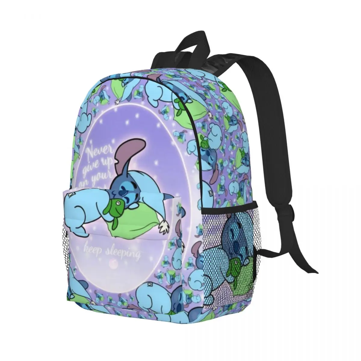 Disney Stitch 15-Inch Waterproof Backpack - Lightweight Travel Bag with Multiple Pockets for Organization