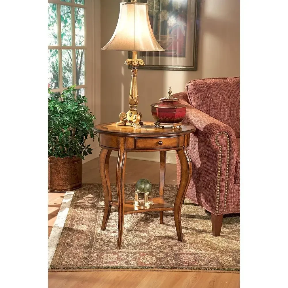 

Promotion PriceSpecial OfferOval Accent Table, 24.5" W X 18.25" D X 26.25" H, Solid Rubberwood And Veneers, Olive Ash Burl And B
