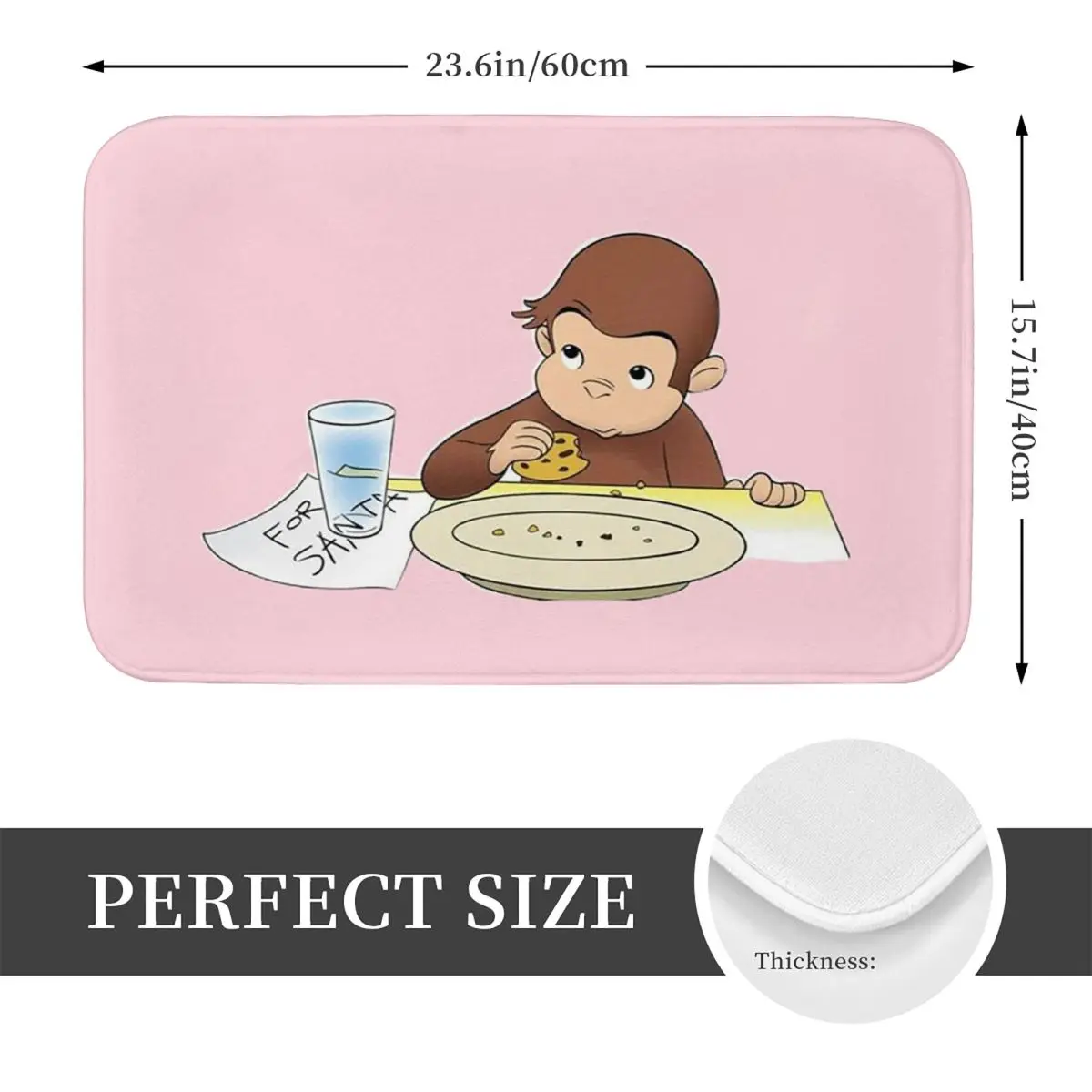 Curious George Brown Monkey Doormat Kitchen Entrance Home Floor Mat Non-slip Carpet Rug for Balcony Footpad Mats