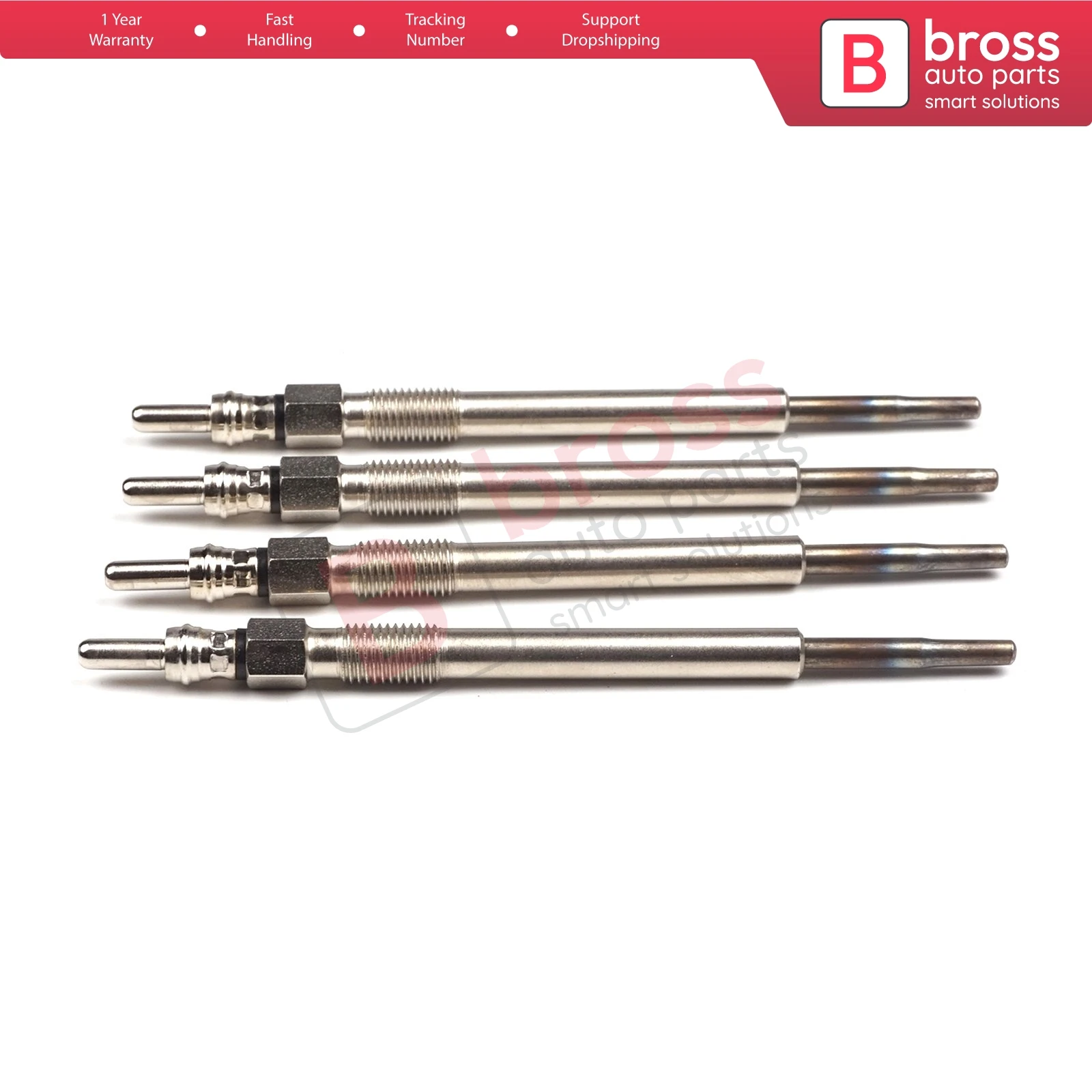 Bross Auto Parts BGP15-1 4 Pcs Heater Glow Plugs GX4119, 010027600 for Fiat Opel Suzuki Lancia Fast Shipment Ship From Turkey