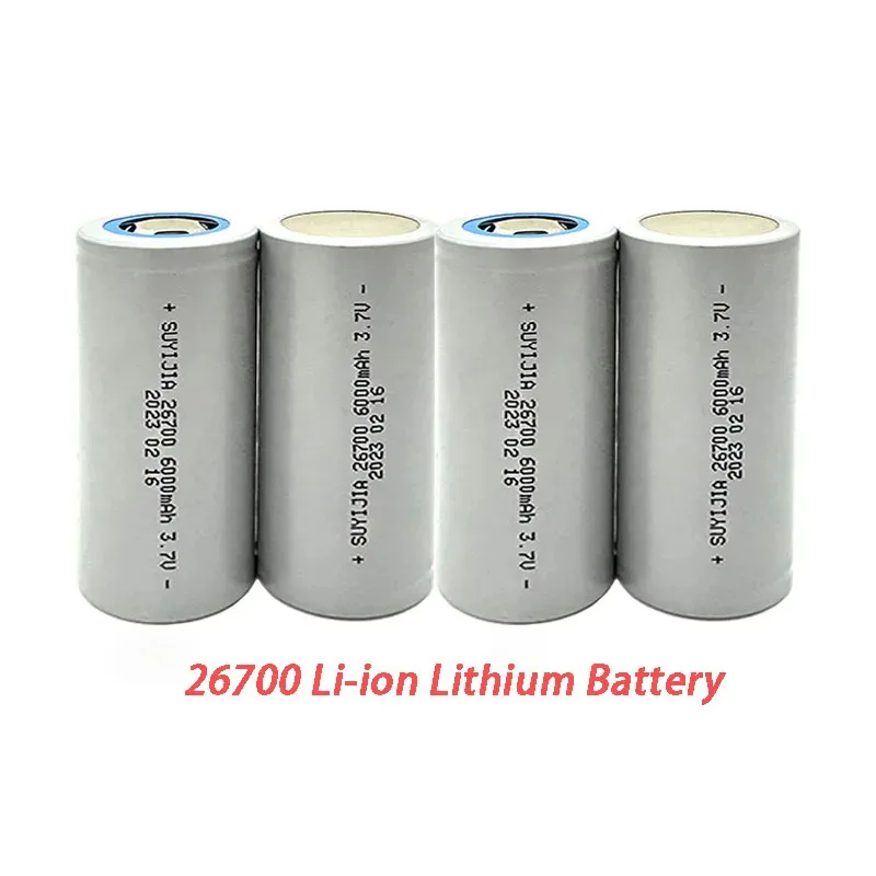 26700Lithium-ion Rechargeable Battery 3.7V6000mAh Power Electric Vehicle Tricycle Energy Storage Flashlight Head Lighting Backup